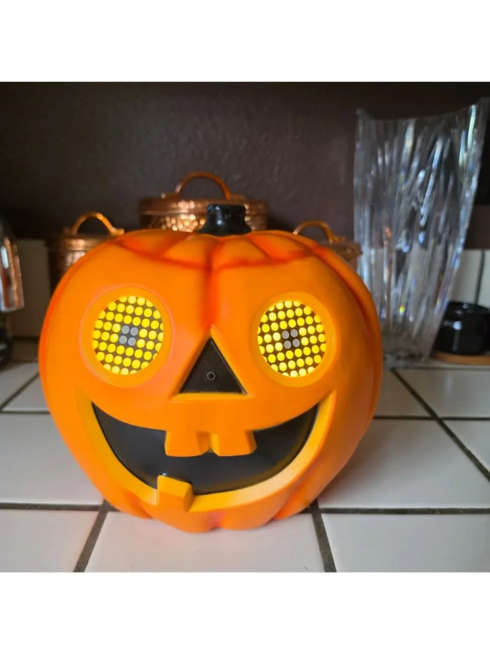 Vintage Seasonal Visions Talking Jack O Lantern Pumpkin Moving Eyes Tested Works